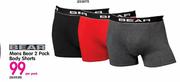 Bear Mens Bear 2 Pack Body Shorts-Per Pack