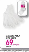Legend Girls Socks-Per 5 Pack