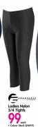 Endurance Ladies Nylon 3/4 Tights