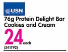 USN 76g Protein Delight Bar Cookies And Cream-Each
