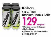 Wilson 4 x 3 Pack Titanium Tennis Balls-Per Pack