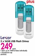 Lexar 2x16GB USB Flash Drives-Each