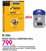 Norton 360+32GB Flash Drive-Each