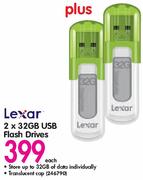 Lexar 2x32GB USB Flash Drives-Each