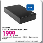 Seagate 4TB 3.5" External Hard Drive