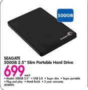 Seagate 500GB 2.5" Slim Portable Hard Drive