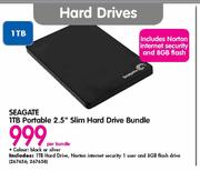 Seagate 1TB Portable 2.5" Slim Hard Drive Bundle