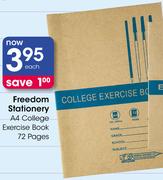 Freedom Stationery A4 College Exercise Book 72 Pages