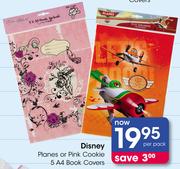Disney Planes Or Pink Cookie 5 A4 Book Covers-Per Pack