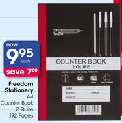Freedom Stationey A4 Counter Book 2 Quire 192 Pages