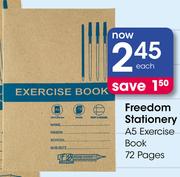 Freedom Stationery A5 Exercise Book 72 Pages