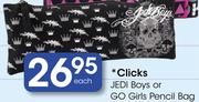 Clicks JEDI Boys or GO Girls Pencil Bag-Each