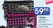 Clicks JEDI Boys or GO Girls 3-Compartment Pencil Case-Each