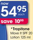 Tropitone Move It SPF 20 Lotion-125Ml