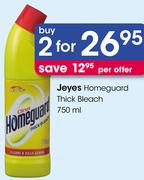 Jeyes Homeguard Thick Bleach-2x750Ml
