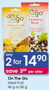 On The Go Dried Fruit-2x45-50g