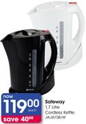 Safeway 1.7L Cordless Kettle JA-2673B/W-Each