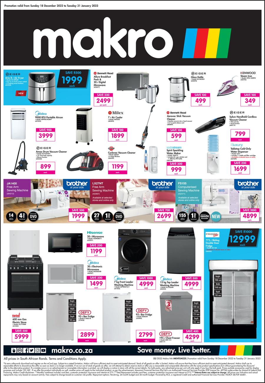 Makro electrical deals appliances