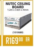 Nutec Ceiling Board 1.2x 3.6m x4mm-Each