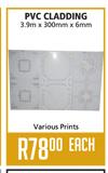PVC Cladding 3.9mx 300x6mm-Each