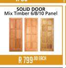 Solid Door Mix Timber 6/8/10 Panel-Each