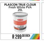 Plascon True Colour Fresh White PVA-20Ltr