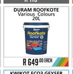 Duram Roofkote Various Colours-20Ltr Each