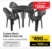 5 Piece Resin Table & Chair Set-Per Set