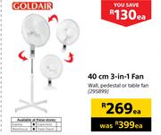Goldair 40cm 3-In-1 Fan-Each