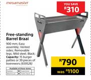 Megamaster Free-Standing Barrel Braai 900mm