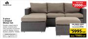 Designhouse 3-Piece L-Shaped Wicker Set-Per Set
