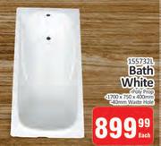 Bath White-1700 x 750 x 400mm Each