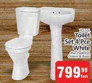 Toilet Set 4 Pce White-Each