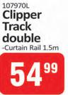Window Lines Clipper Track Double Curtain Rail 1.5m 107970L