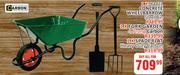 Carbon Concrete Wheelbarrow Steel Bin Or 1xFork Garden 4 Prong + 1xSpade Flat Heavy Duty-All For