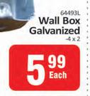 Wall Box Galvanized 4 x 2