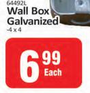 Wall Box Galvanized 4 x 4