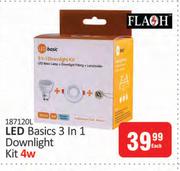 Flash LED Basics 3 In 1 Downlight Kit 4W