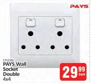 Pays Wall Socket Double 4x4-Each