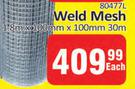 Weld Mesh 1.8m, 100mm x 100mm, 30m