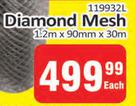 Diamond Mesh 1.2m x 90mm x 30m