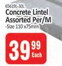 Concrete Lintel Assorted-110 x 75mm Per m
