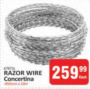 Razor Wire Concertina 450mm x 10m-Each