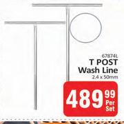 T-Post Wash Line 2.4 x 50mm-Per Set