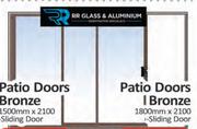 Patio Doors Bronze Sliding Door-1500mm x 2100