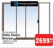 Patio Doors Bronze Sliding Door-2400mm x 2100