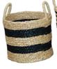 Designhouse Seagrass Basket (Seagrass Natural/ Black) 27 x 27 x 25cm