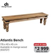 Designhouse Atlantis Bench 176 x 40 x 45cm