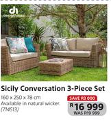 Designhouse Sicily Coversation 3 Piece Set 160 x 250 x 78cm