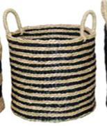Designhouse Seagrass Basket (Seagrass Natural/ Black) 33 x 33 x 30cm